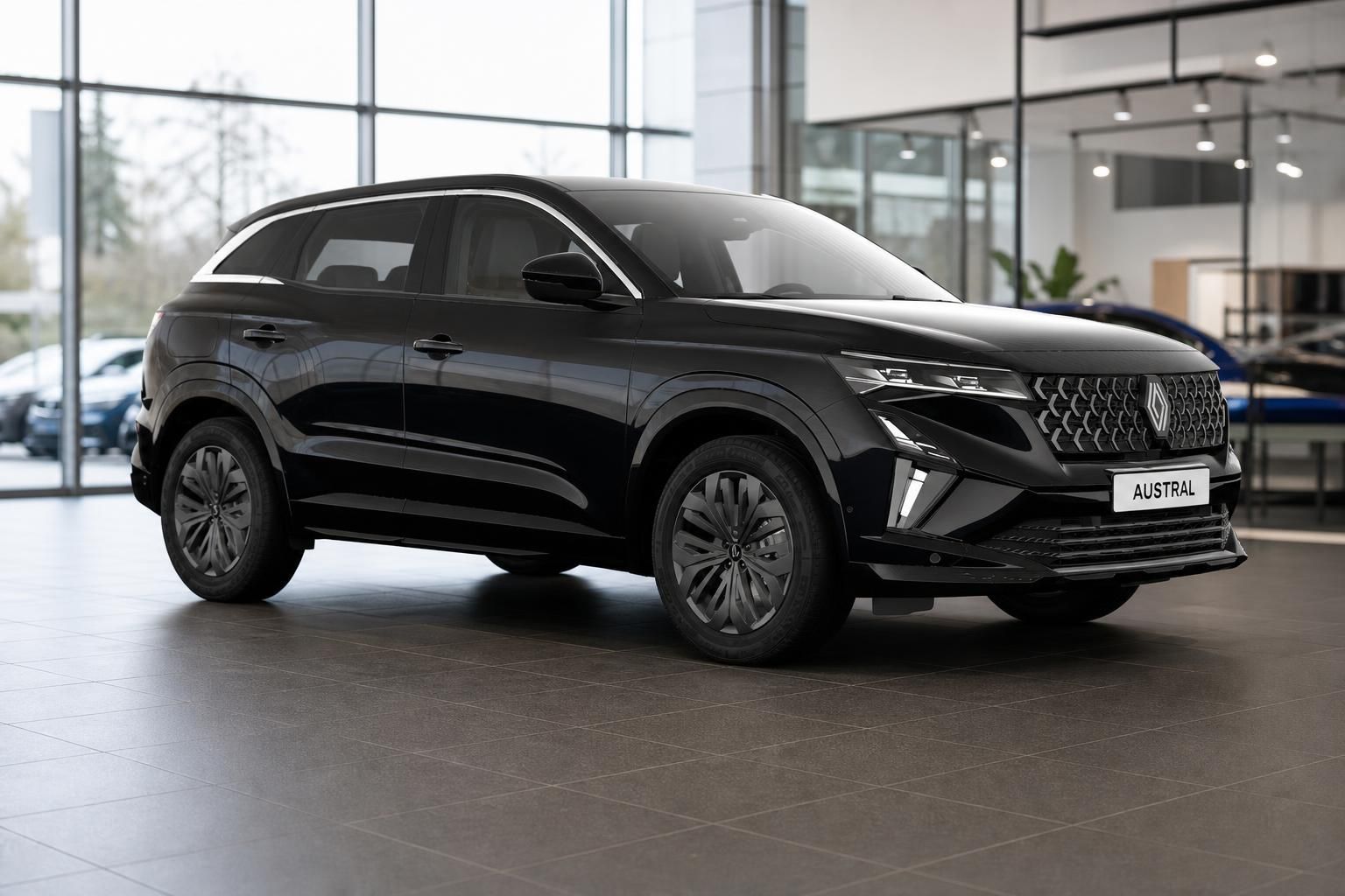 Renault Austral schwarz SUV Frontansicht im Showroom