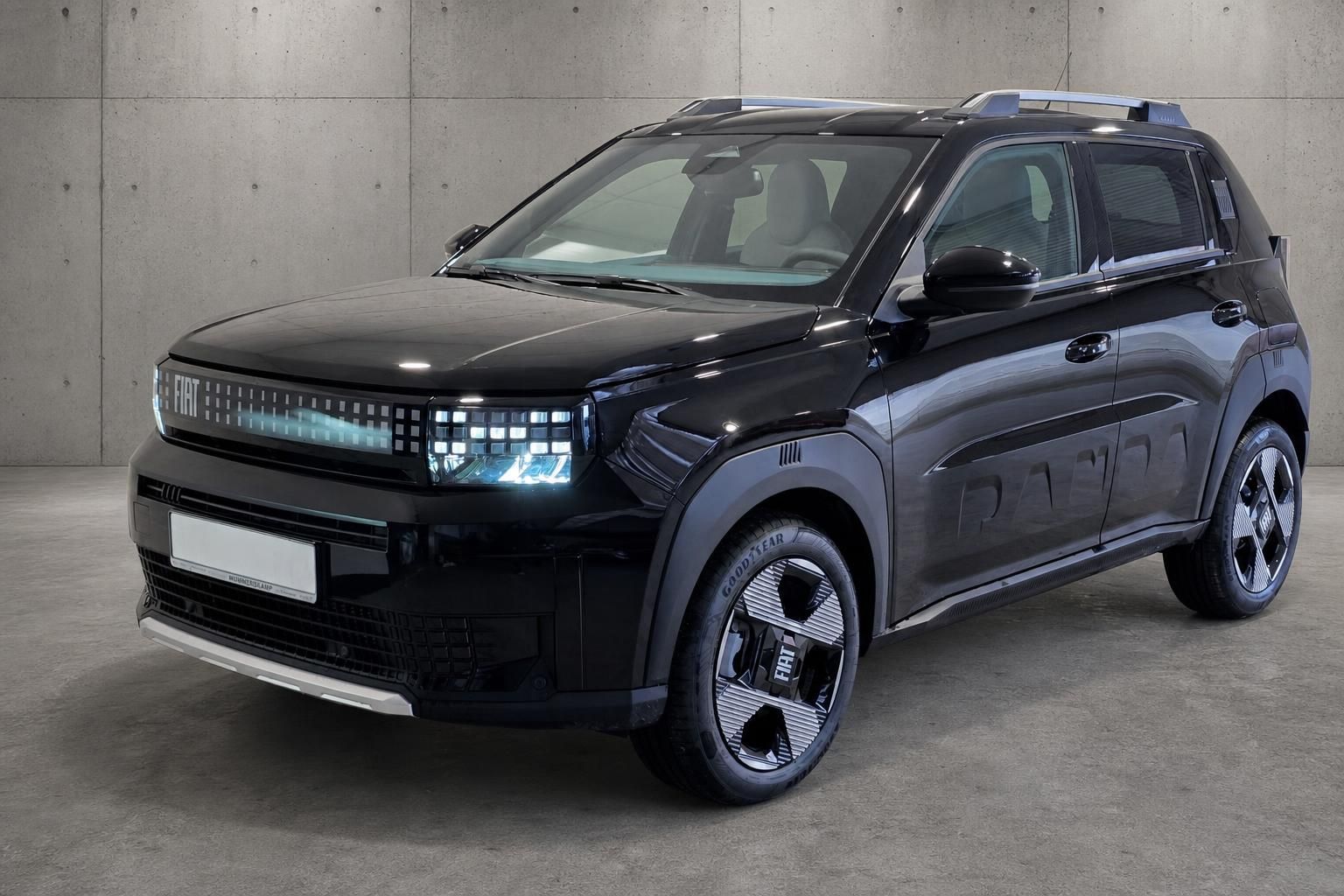 Fiat Panda schwarz SUV Frontansicht mit LED-Scheinwerfern