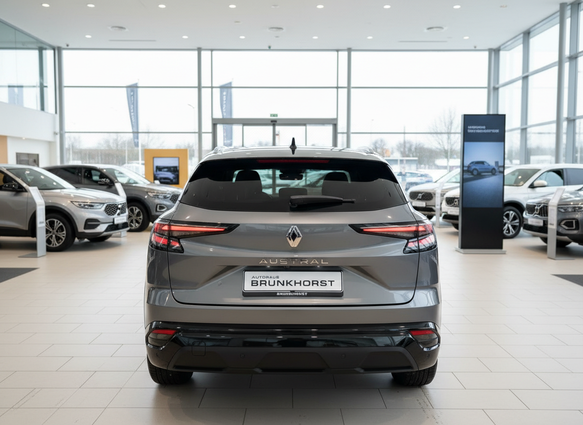 Renault Austral grau Heckansicht im Autohaus Brunkhorst Showroom
