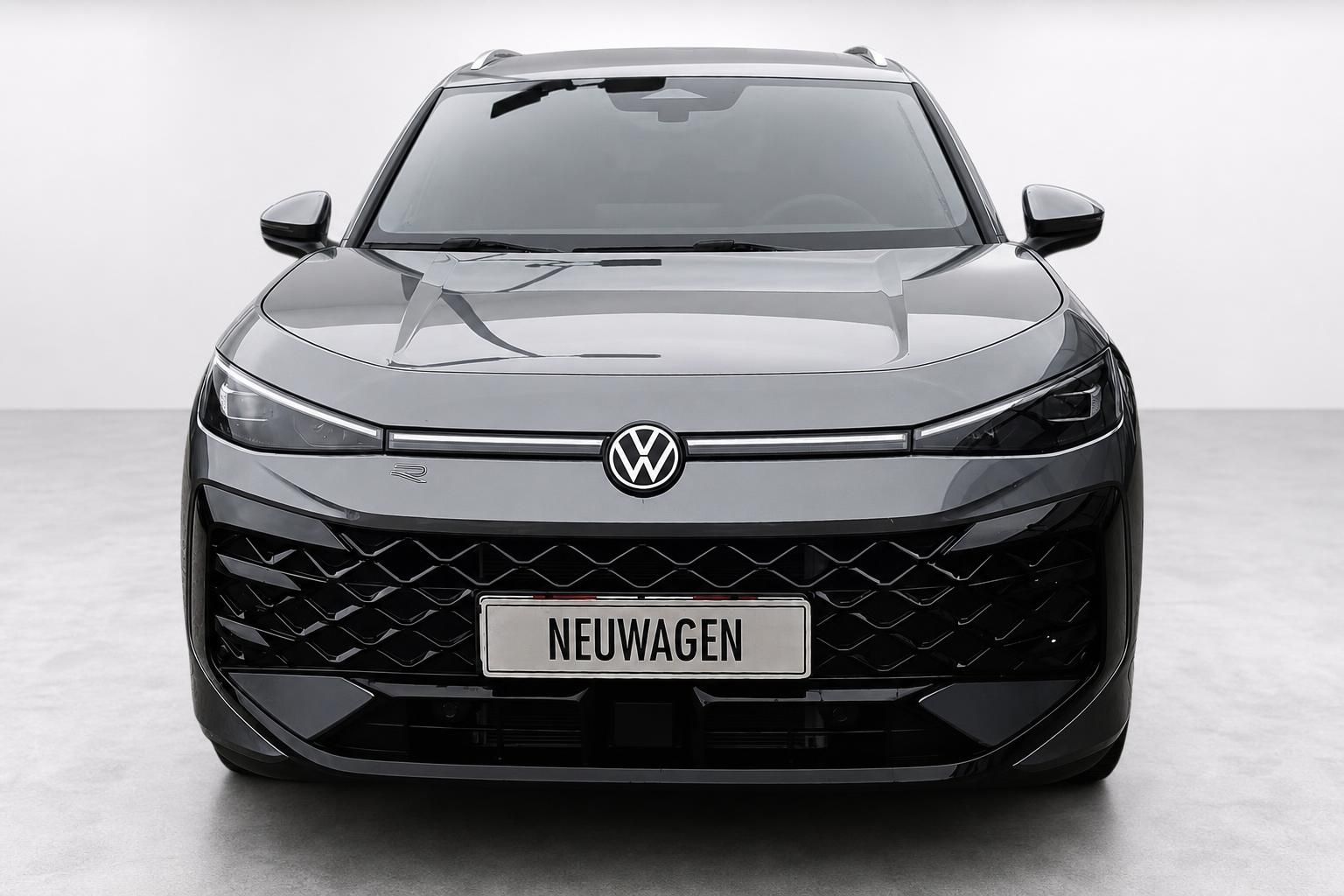VW T-Roc R schwarz-grau, Frontansicht im Studio