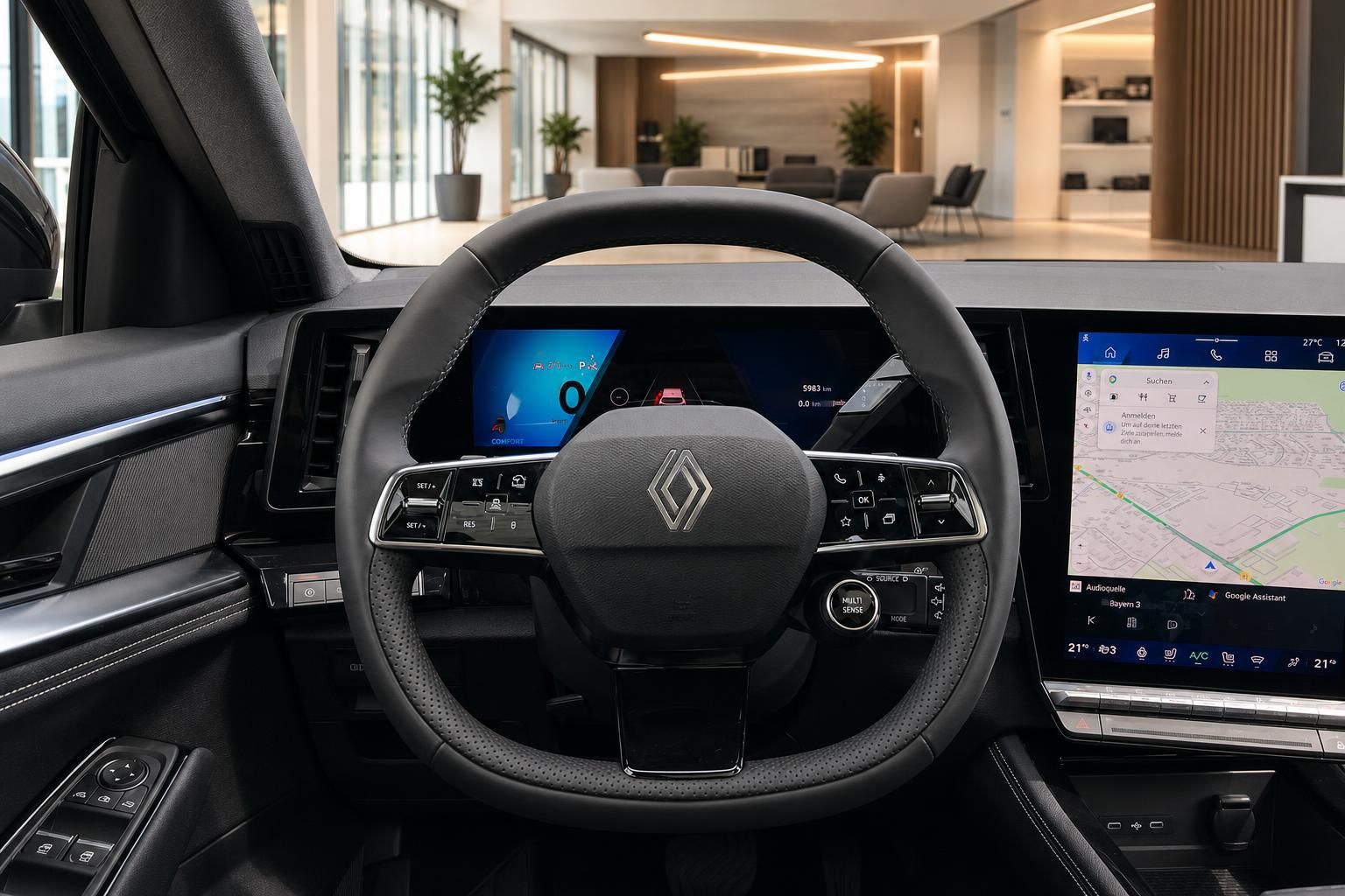 Renault Lenkrad und digitales Cockpit mit Navigationsdisplay