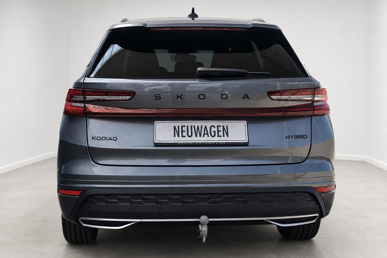 Skoda Kodiaq Hybrid Neuwagen Heckansicht in Grau