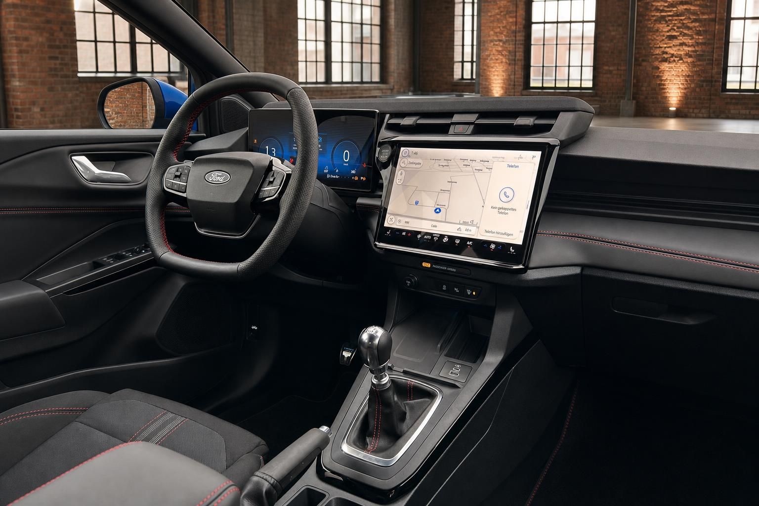 Ford Cockpit mit Digitaltacho und Touchscreen Navigation