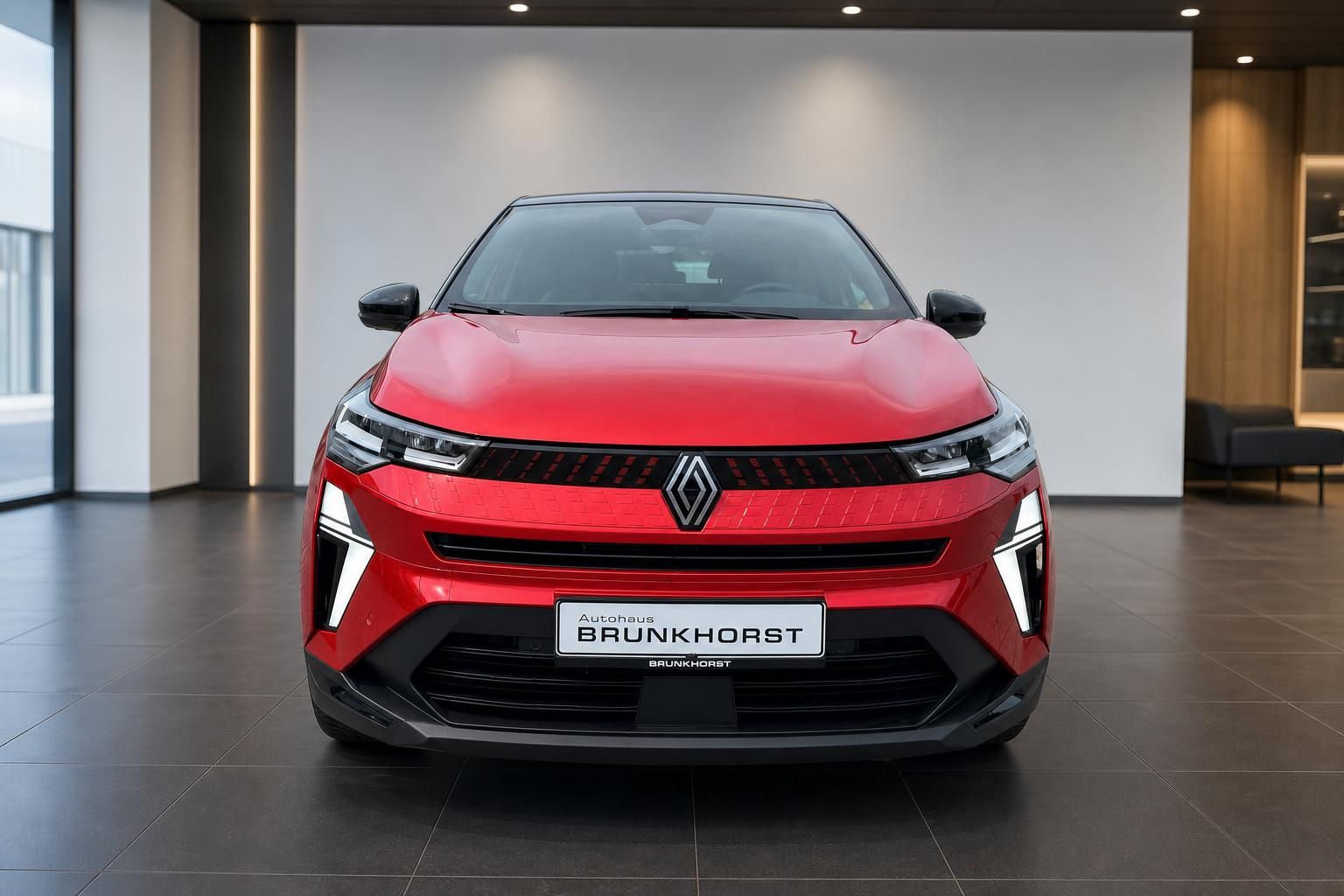 Renault Captur rot Frontansicht mit Kühlergrill und LED-Scheinwerfern
