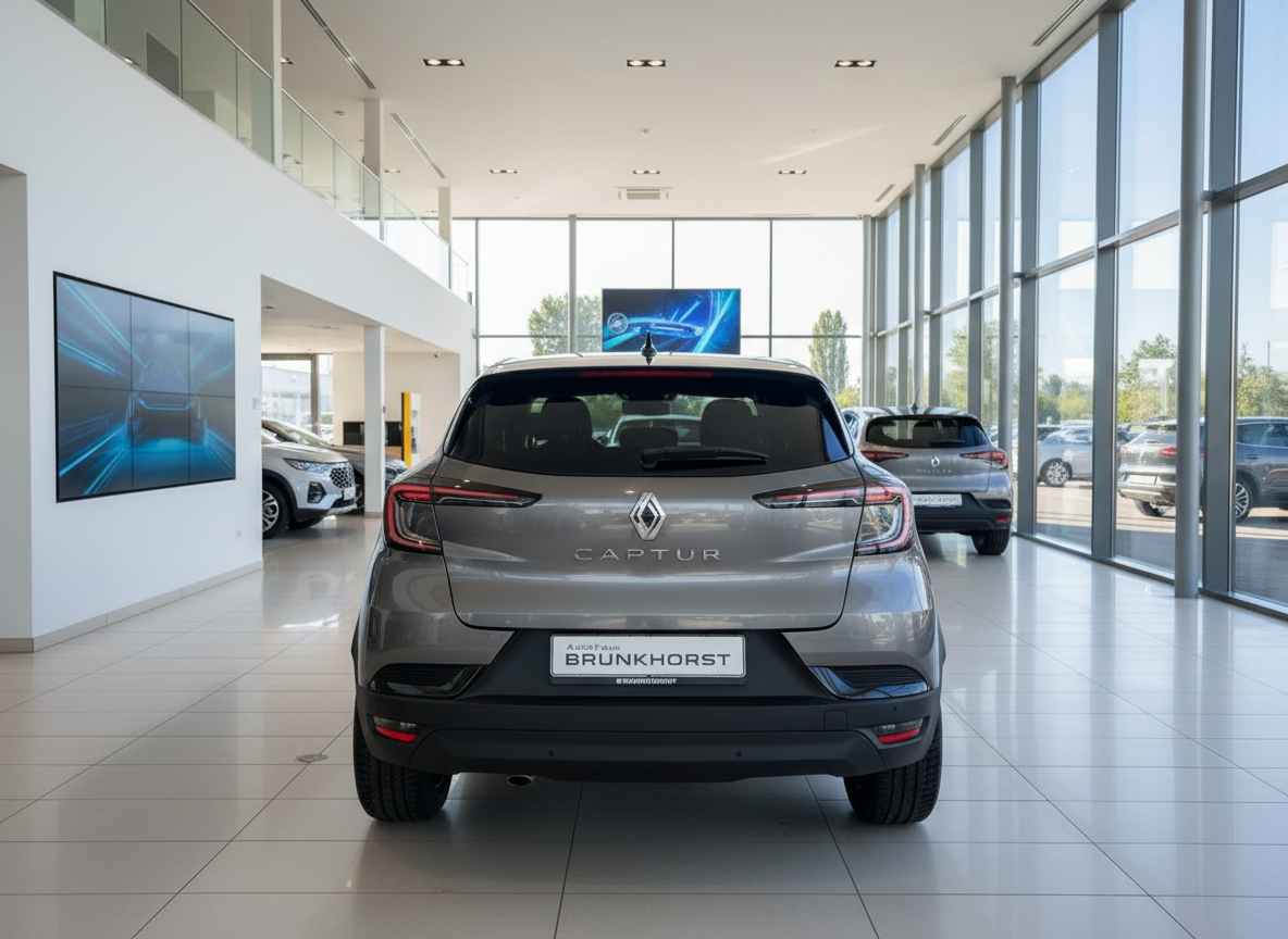 Renault Captur grau Heckansicht im Autohaus Brunkhorst Showroom