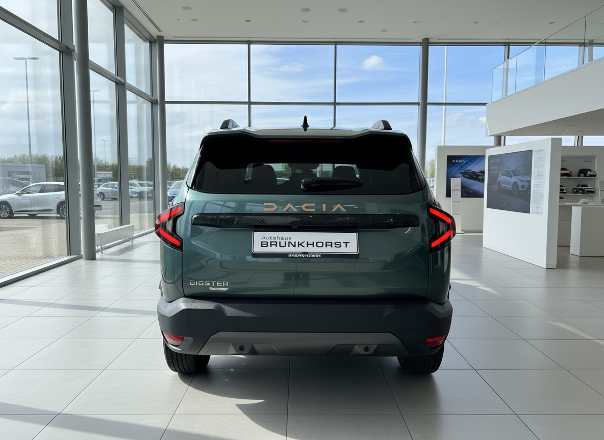 Dacia Bigster SUV Heckansicht in Grün im Autohaus Brunkhorst Hannover