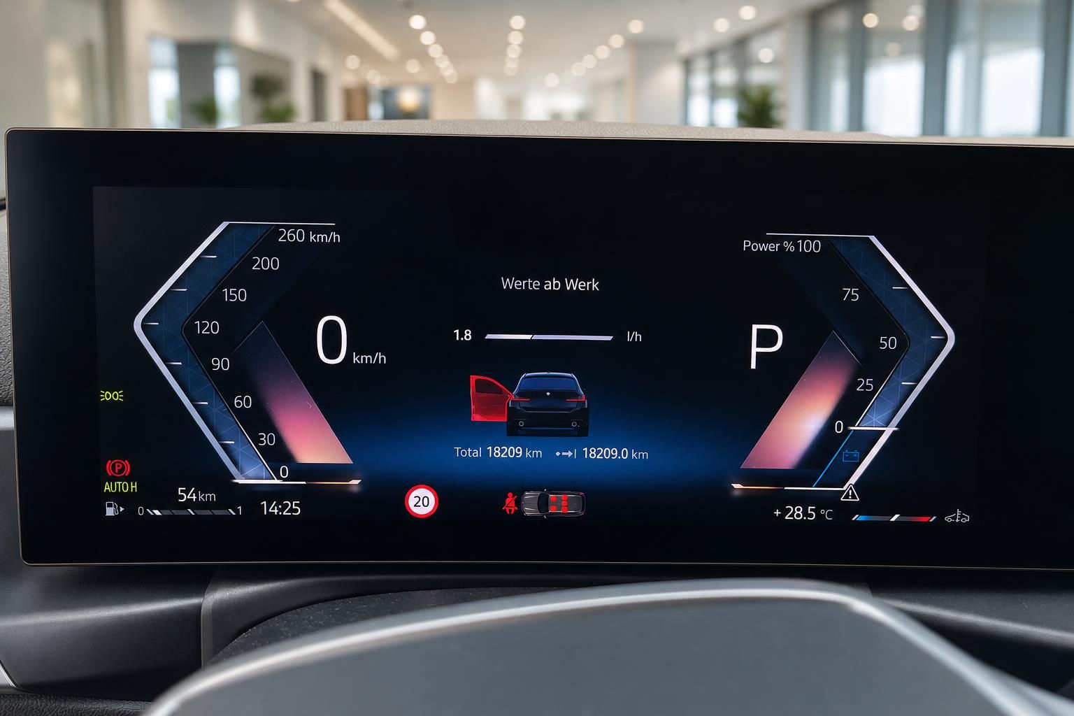 BMW Kombiinstrument digitales Display mit Tacho und Kilometerstand