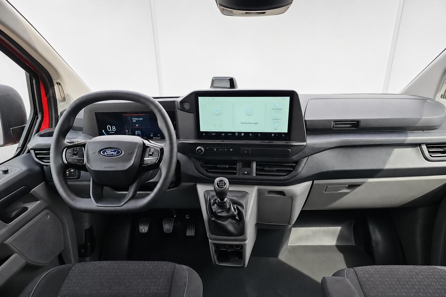 Cockpit Ford Transit Custom mit Lenkrad und Schaltgetriebe