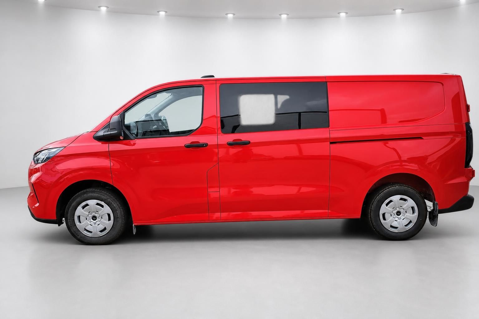 Ford Transit Custom rot, Seitenansicht Kastenwagen