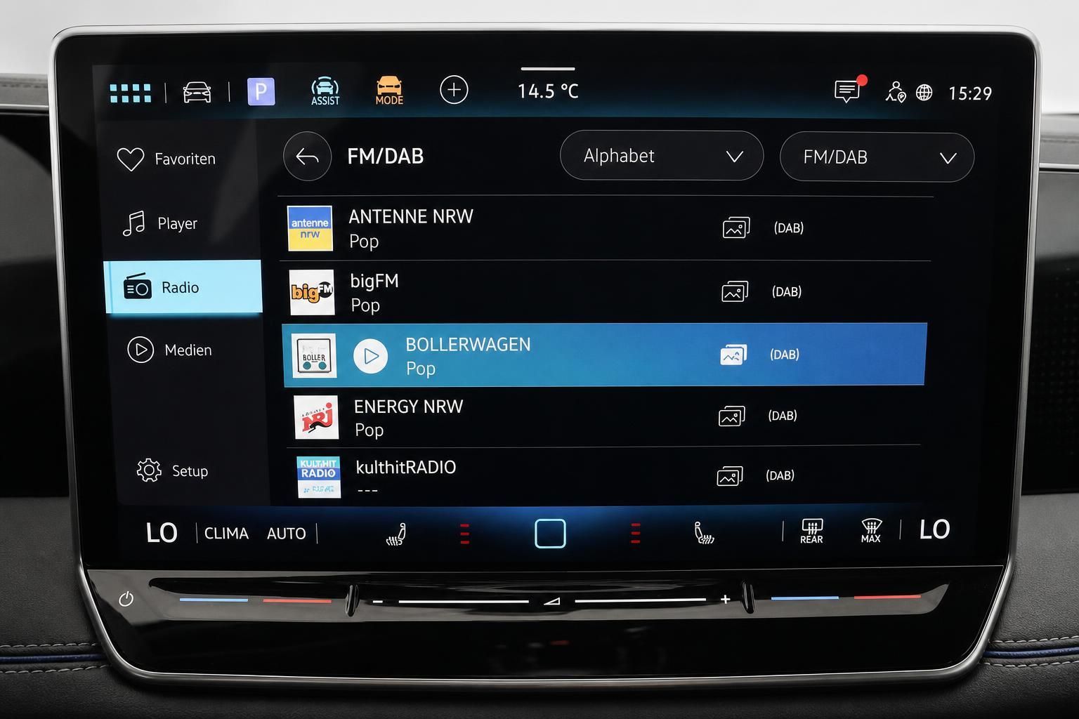 VW Tiguan Infotainment Radio Bildschirm