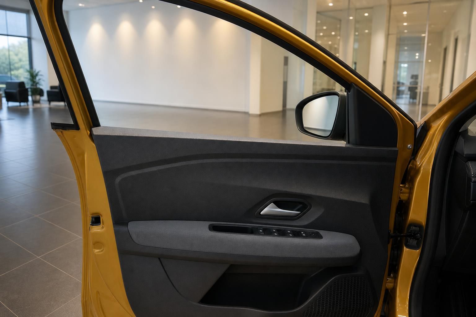 Dacia Fahrertür Innenverkleidung mit Bedienelementen und Spiegel