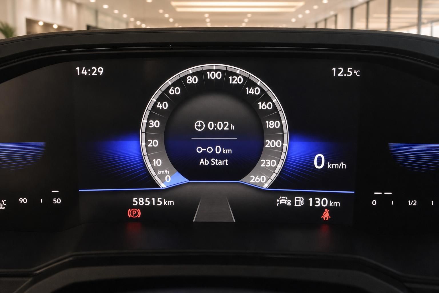 VW Taigo Kombiinstrument mit Tachometer und Kilometerstand