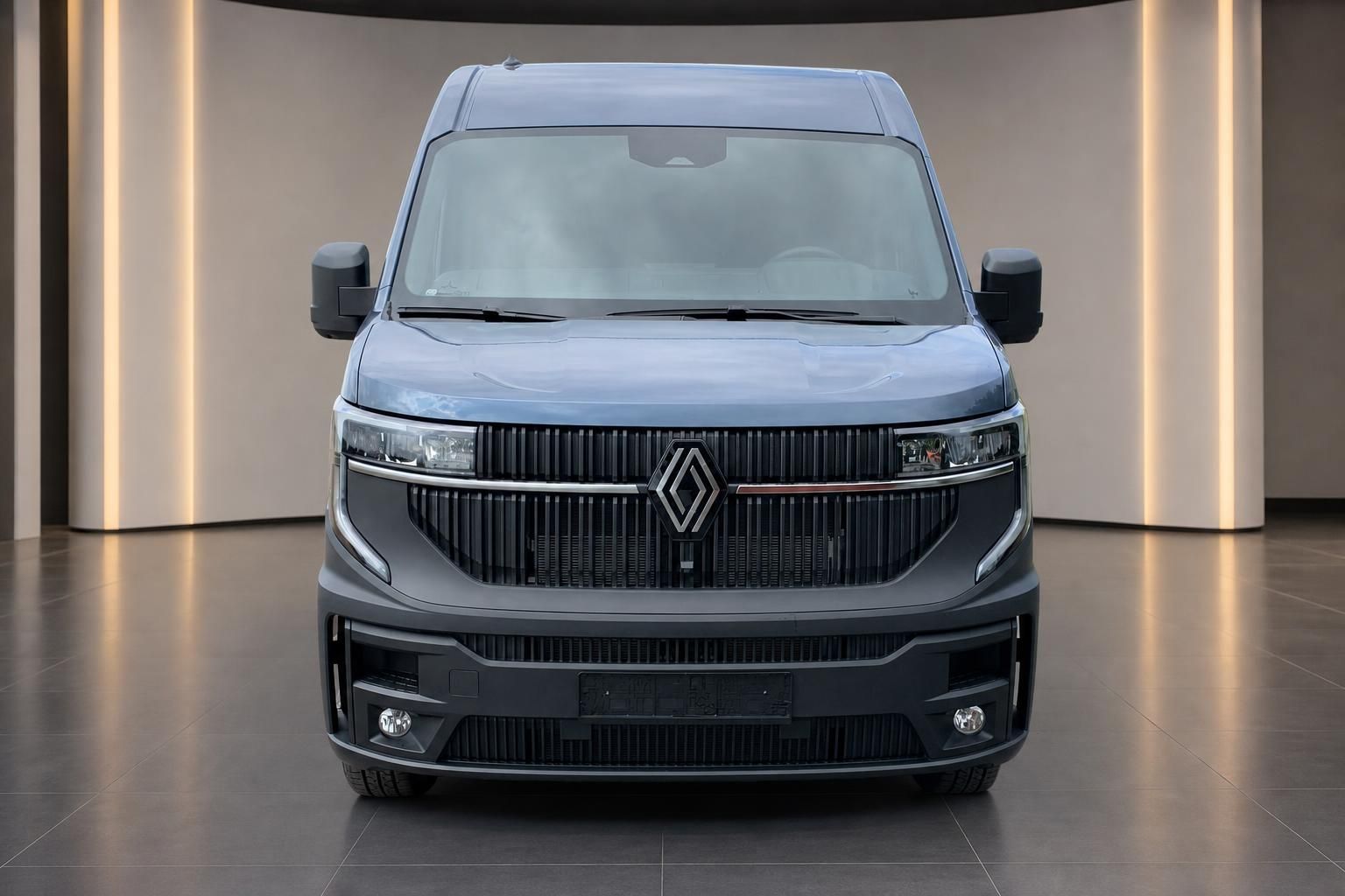 Renault Transporter Frontansicht - eleganter Kastenwagen in blau mit modernem Design