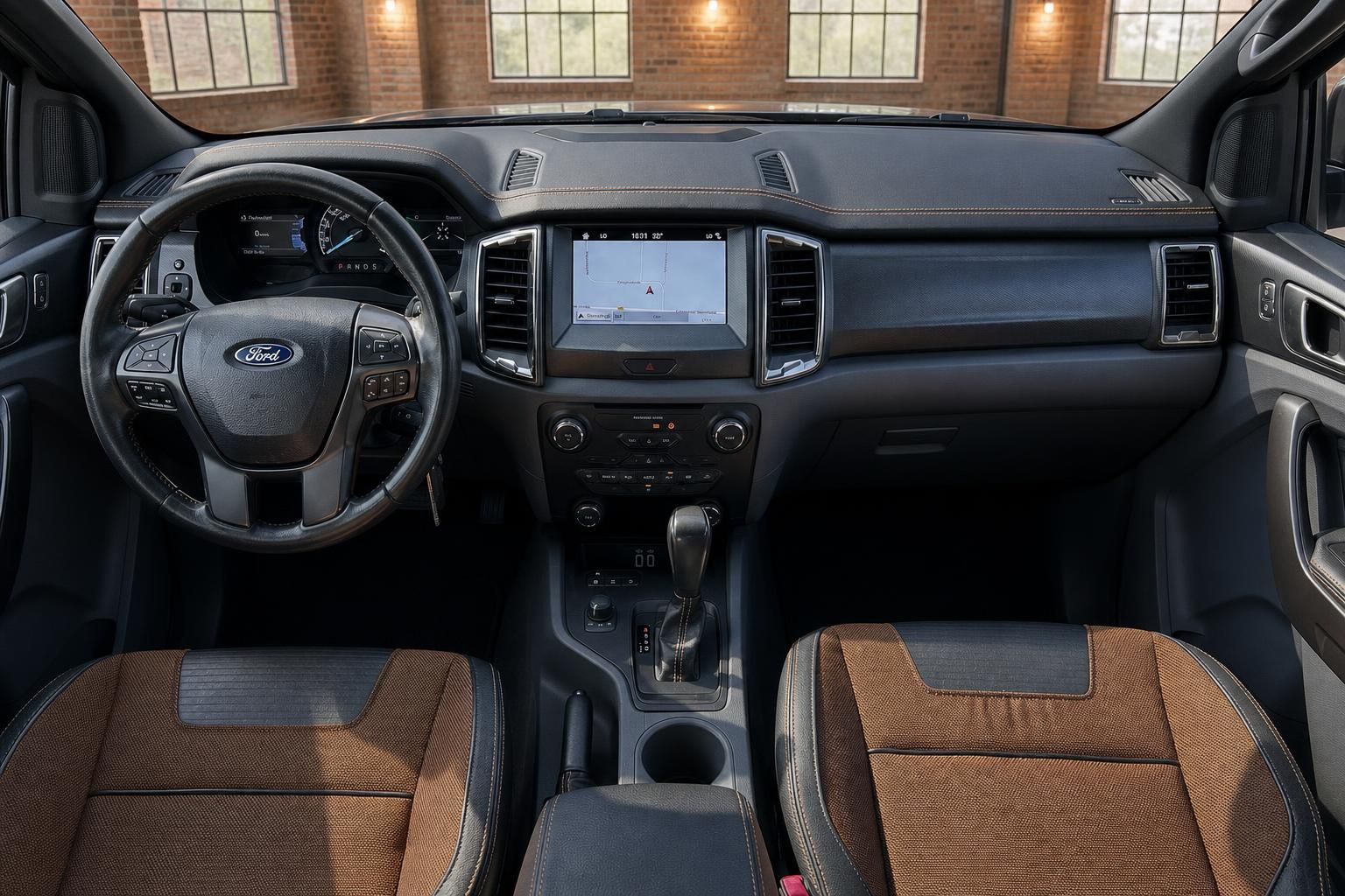 Ford Ranger Cockpit mit Navigationssystem und Automatikschaltung
