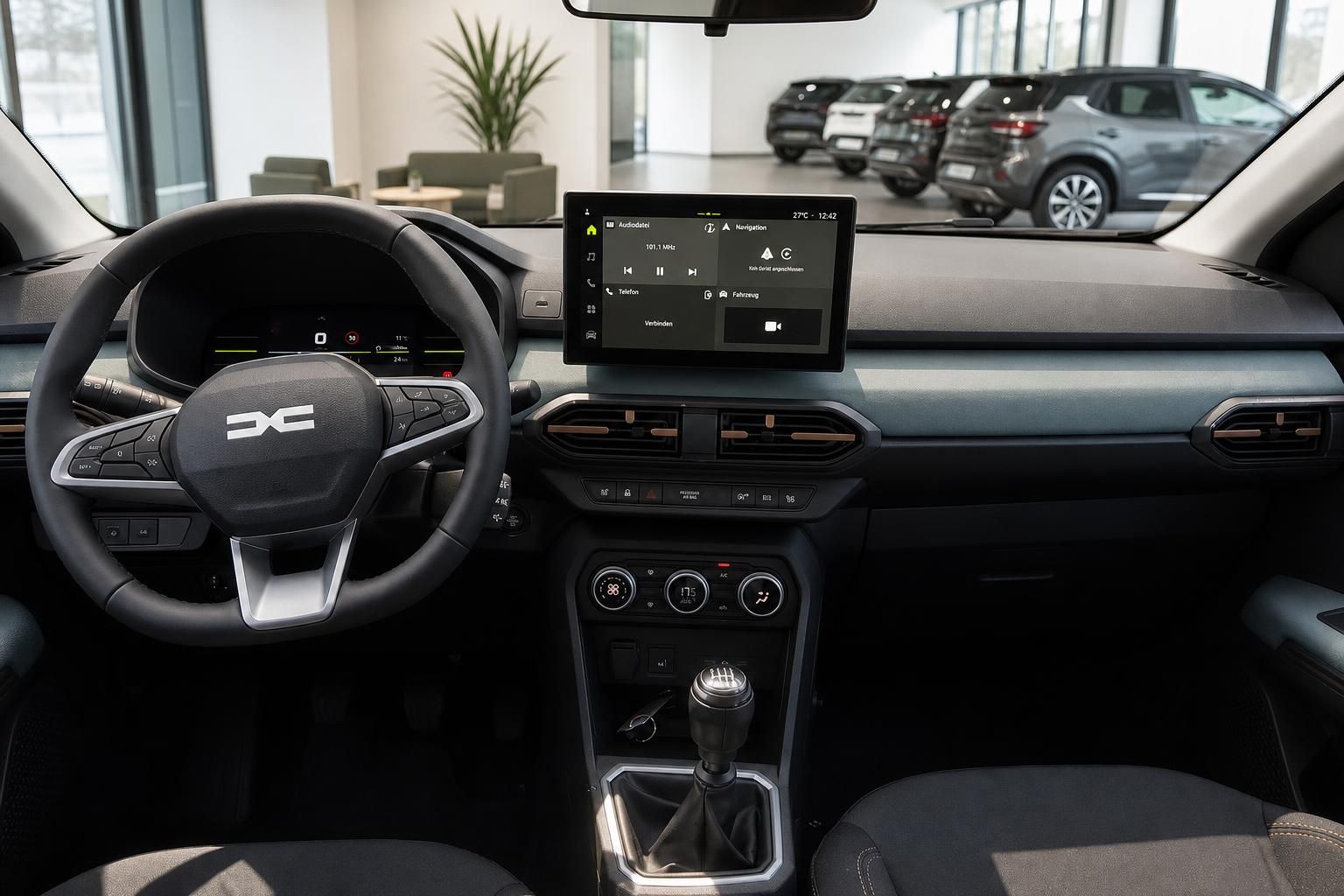 Dacia Sandero Stepway Armaturenbrett mit Touchscreen-Navigation und Lenkrad