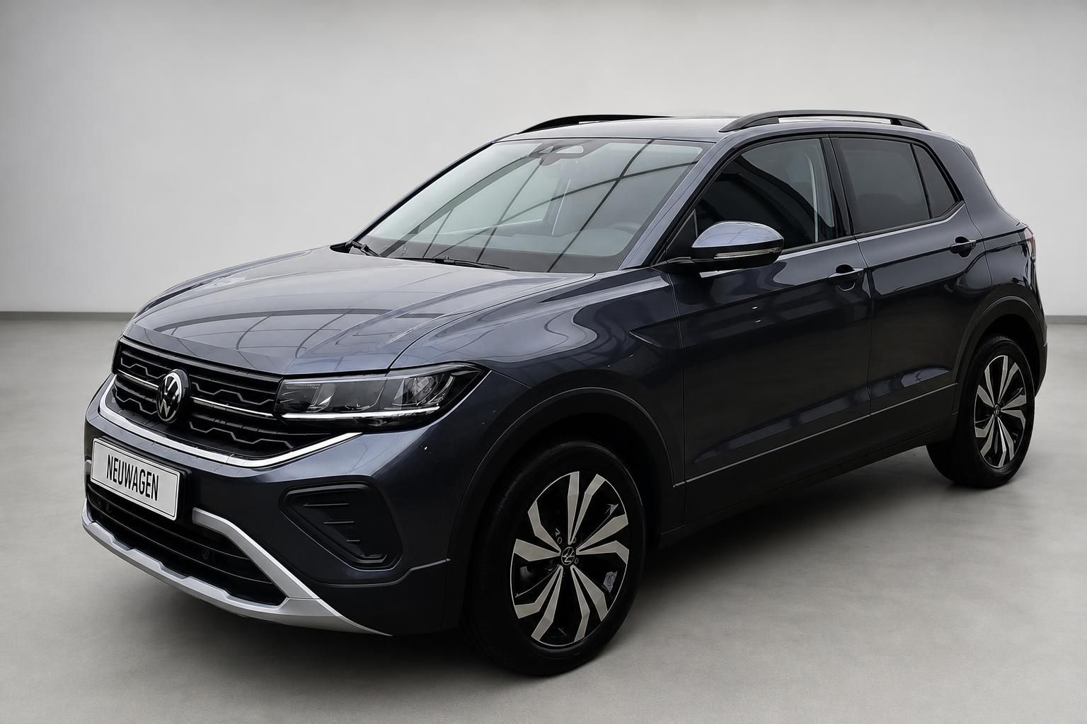 VW T-Cross Seitenansicht dunkelblau, Neuwagen mit Alufelgen