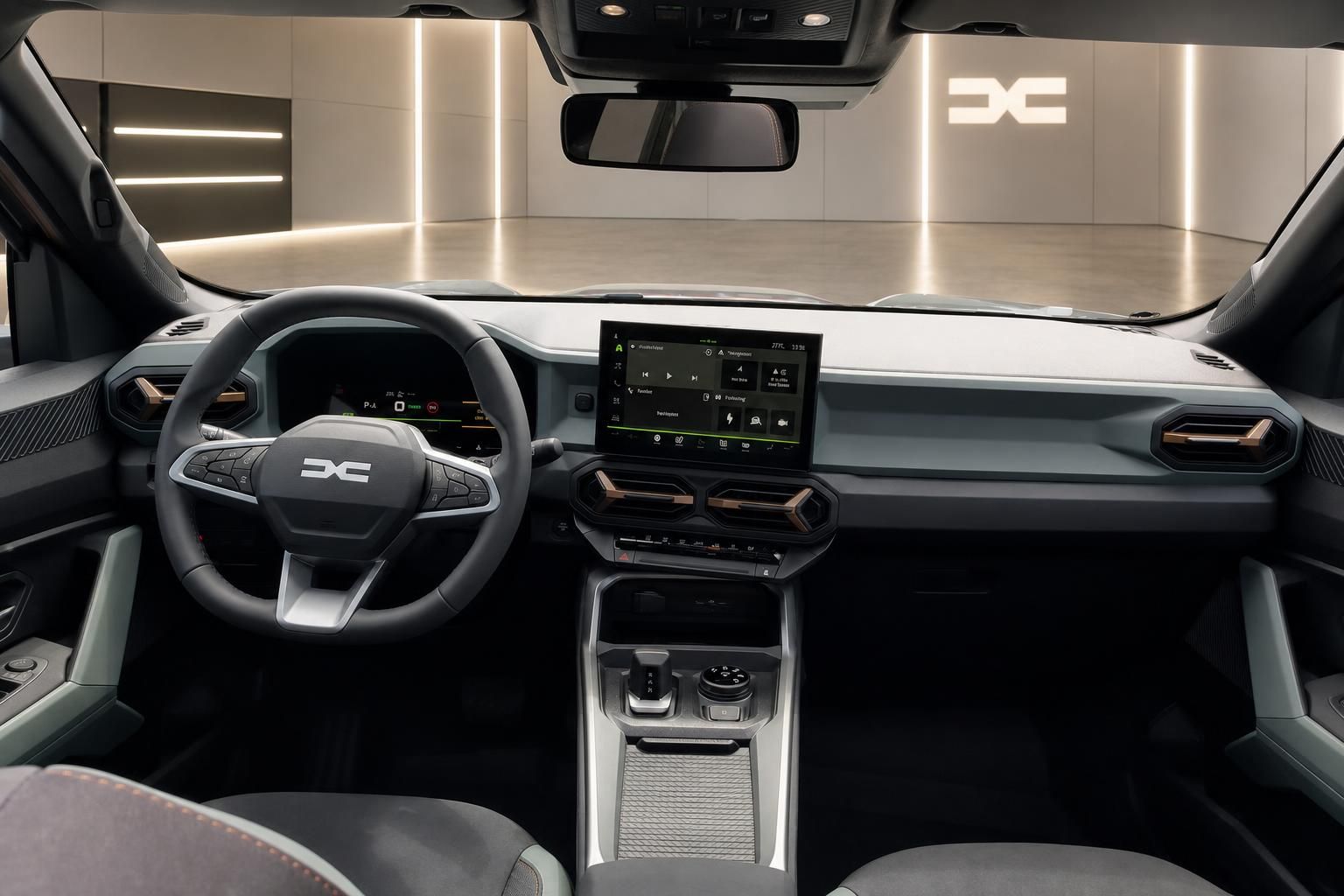 Dacia Cockpit mit digitalem Kombiinstrument und Infotainment-System