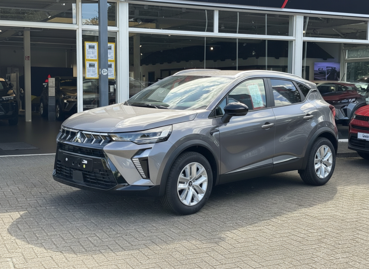 Mitsubishi Colt grau metallic SUV Kompaktklasse Frontansicht vor Autohaus