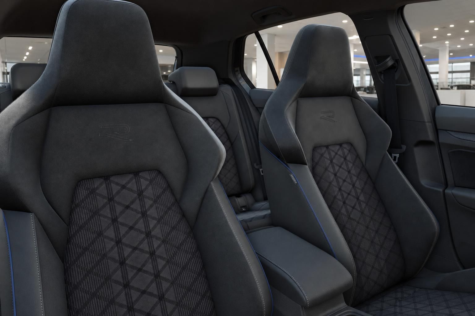 VW Golf R Sportsitze Innenraum Detailansicht Schwarz