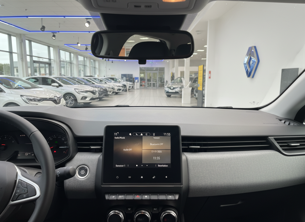 Renault Dacia Innenraum mit Touchscreen-Infotainment im Autohaus-Showroom