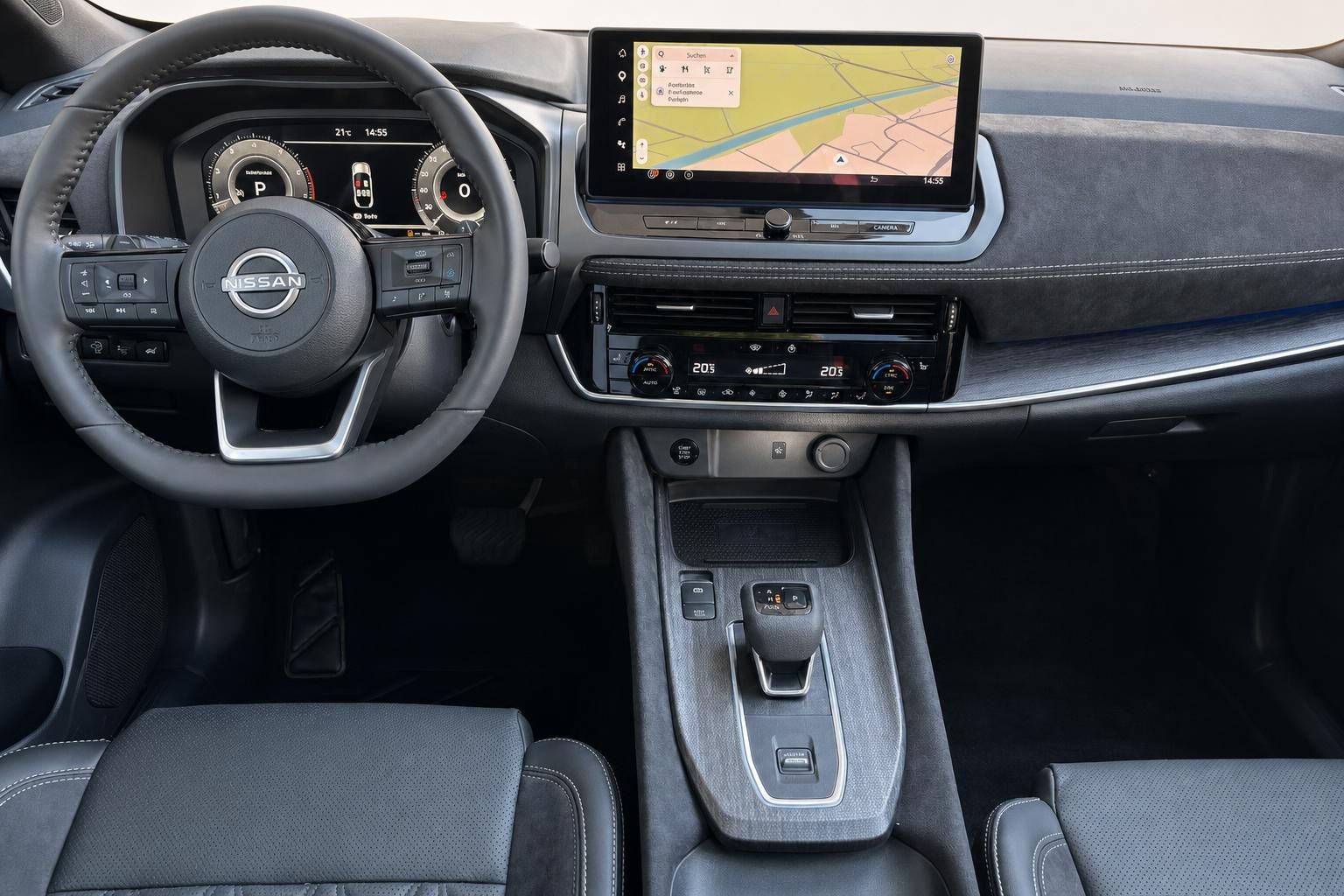 Nissan Cockpit Dashboard Lenkrad Navigationssystem Touchscreen Infotainment Armaturenbrett