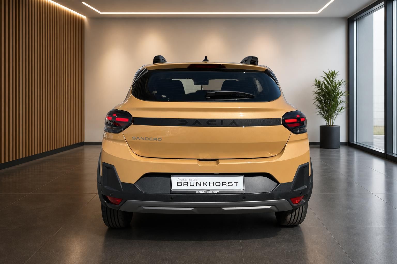 Dacia Sandero Stepway Heckansicht in Gold bei Autohaus Brunkhorst