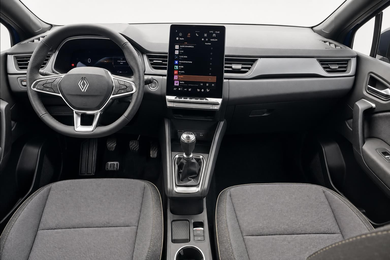 Renault Cockpit mit Lenkrad und Touchscreen Infotainmentsystem