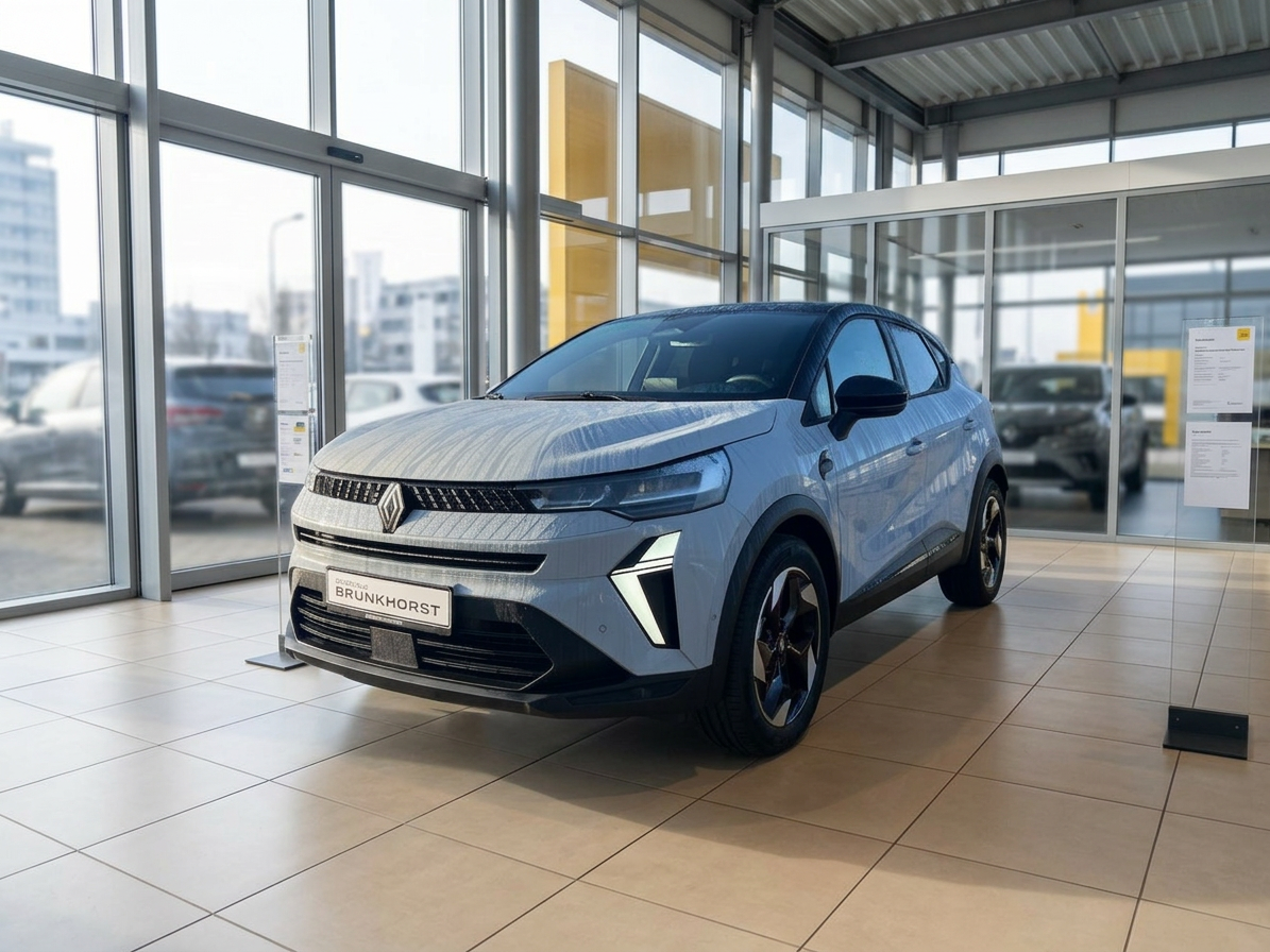 Renault Captur in Silber im Autohaus Brunkhorst Showroom – moderner Kompakt-SUV