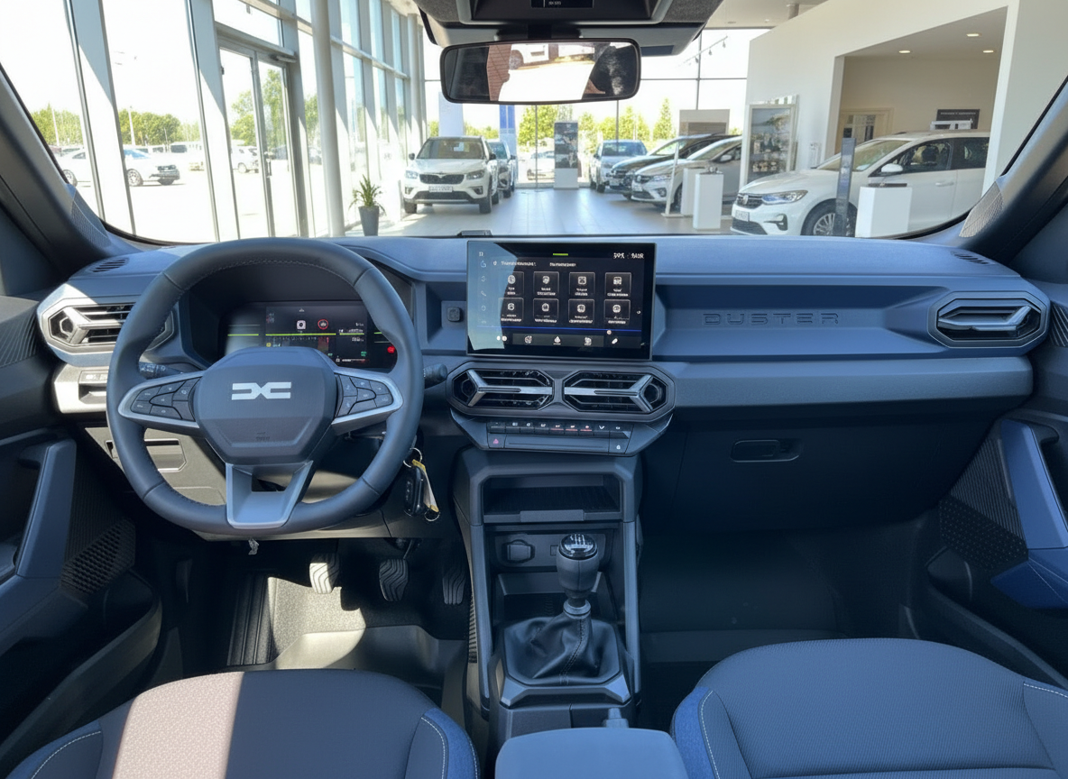Dacia Duster Innenraum mit digitalem Cockpit und Touchscreen-Infotainment