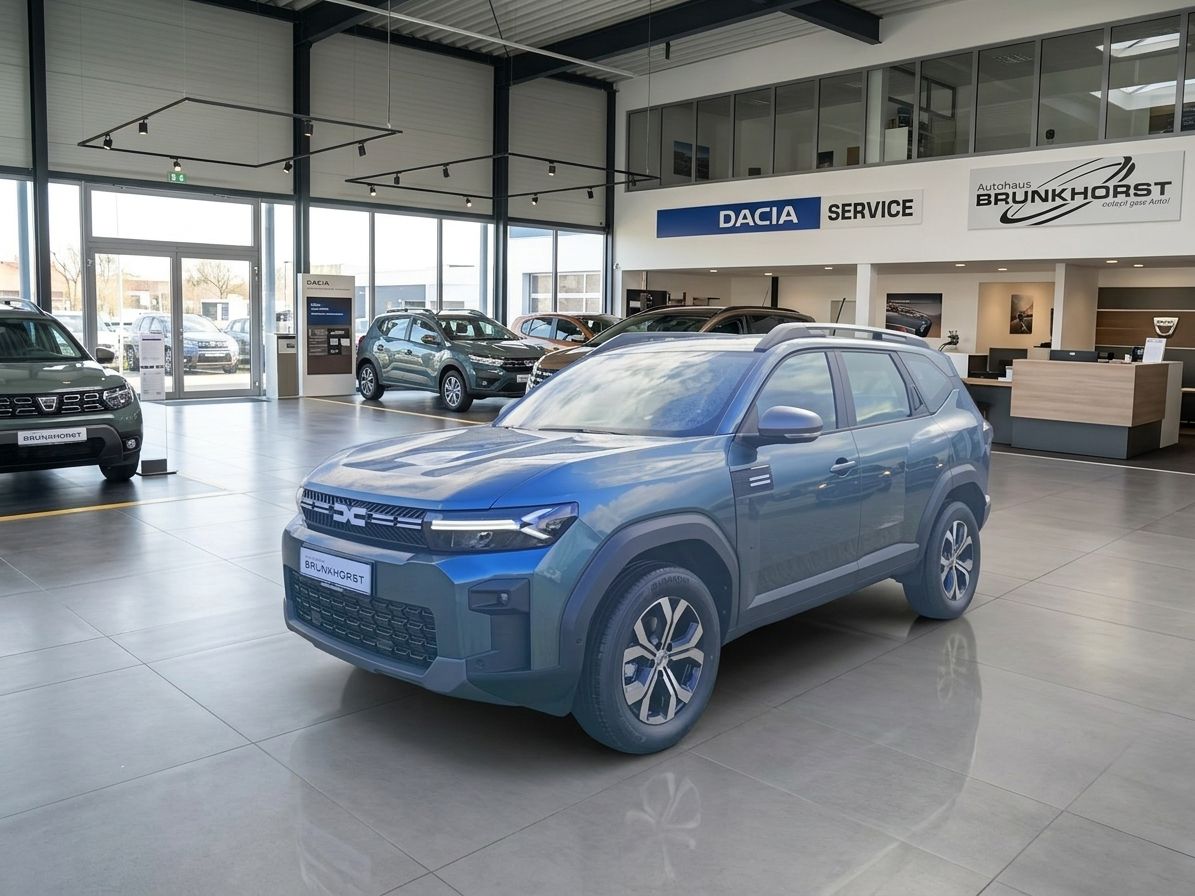Dacia Bigster blau im Autohaus Brunkhorst Showroom – moderner SUV Frontansicht