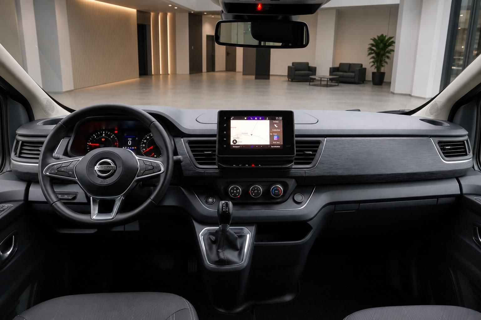 Nissan Primastar Armaturenbrett mit Touchscreen Navigation und Klimaanlage