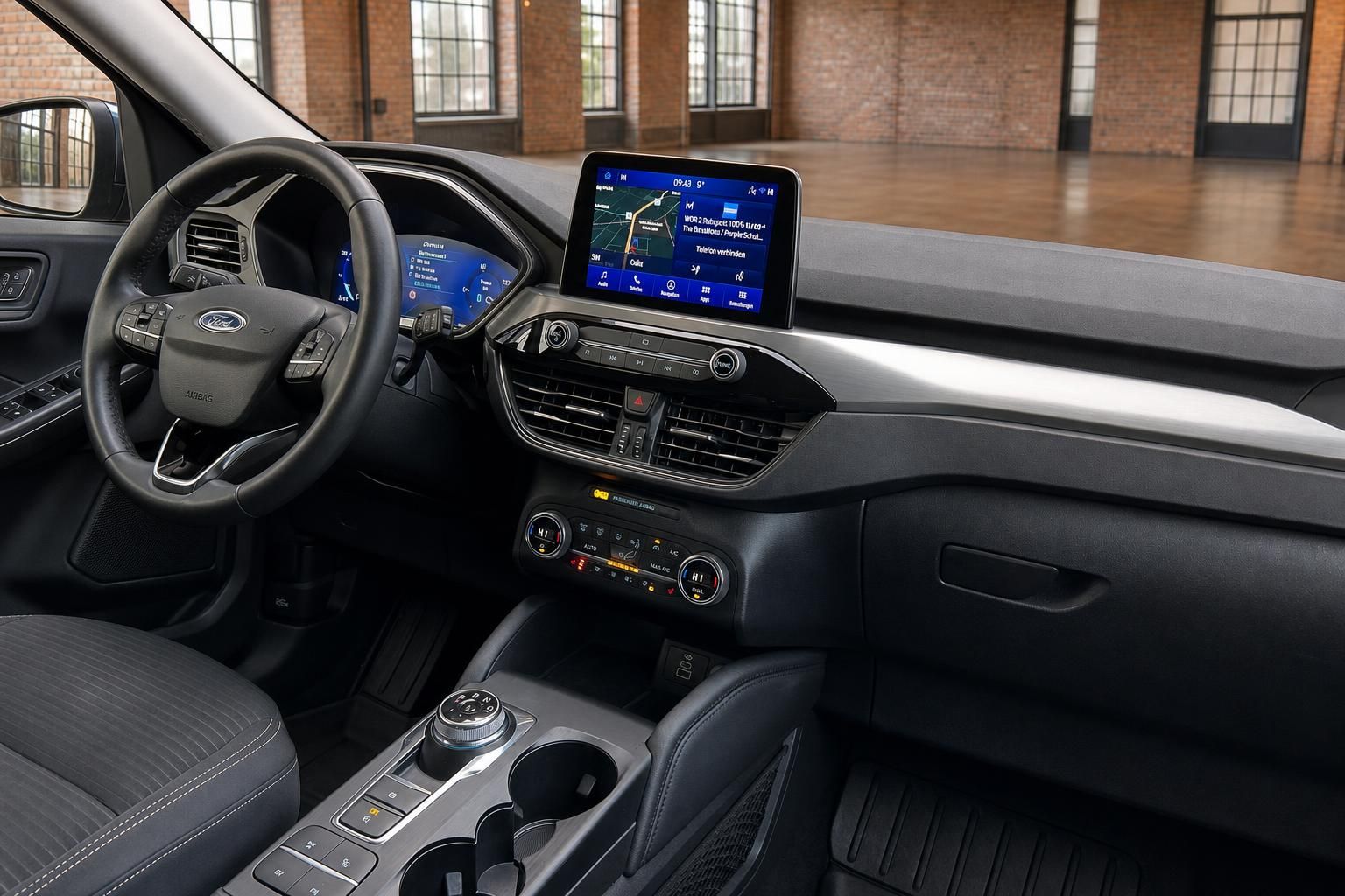 Ford Cockpit mit Touchscreen Navigation und Armaturenbrett Detail