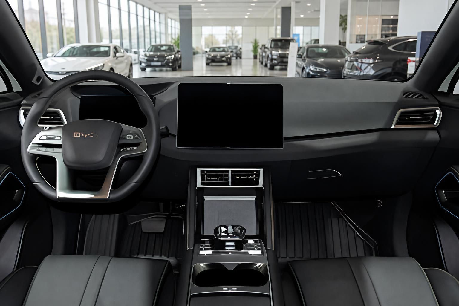 BYD Atto 2 Innenraum mit Cockpit und Lenkrad im Detail