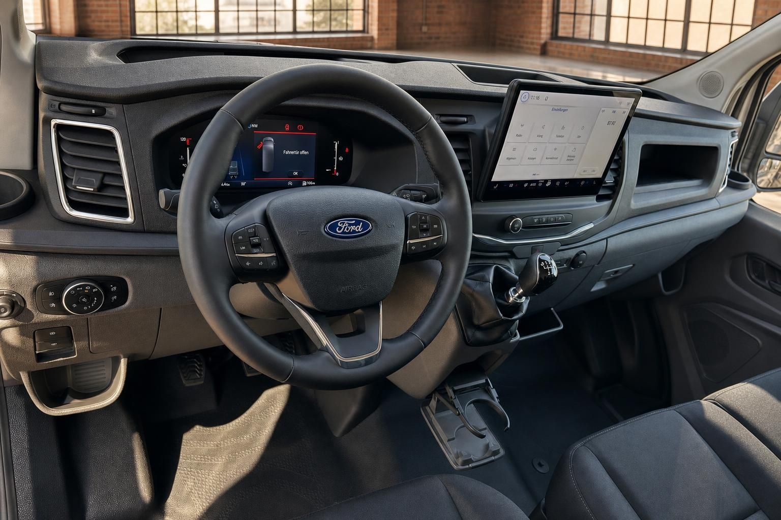 Ford Transit Cockpit mit Digitaltacho und Touchscreen Display