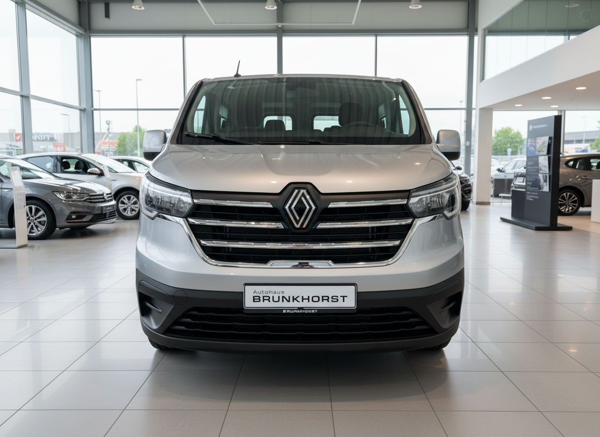 Renault Trafic Silber Frontansicht im Autohaus Brunkhorst Showroom