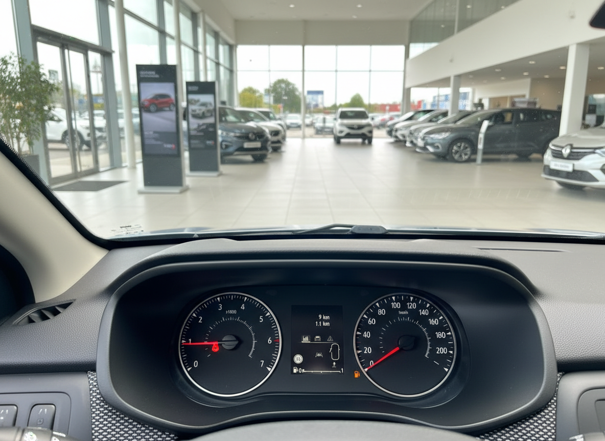 Renault Innenraum Cockpit mit Instrumententafel im Autohaus Showroom