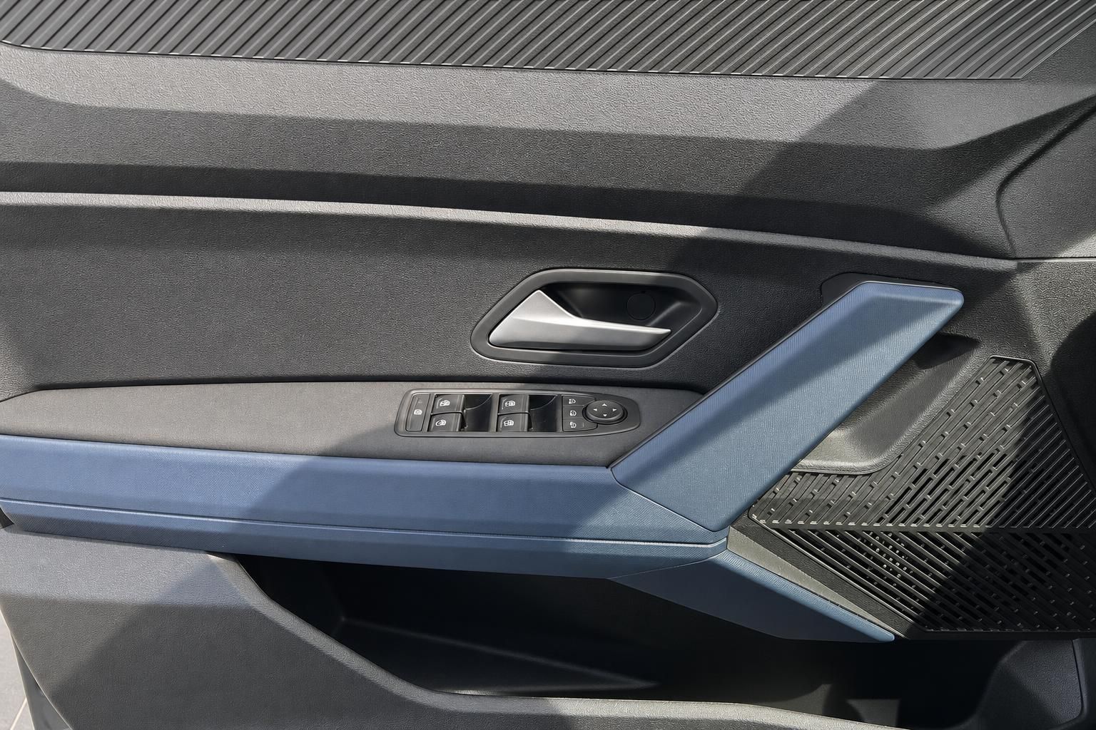 Türverkleidung Dacia mit Fensterheber-Bedienelementen und Türgriff im Detail