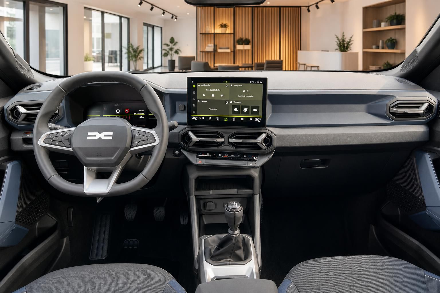 Dacia Bigster Innenraum mit Cockpit, Lenkrad und Multimediadisplay