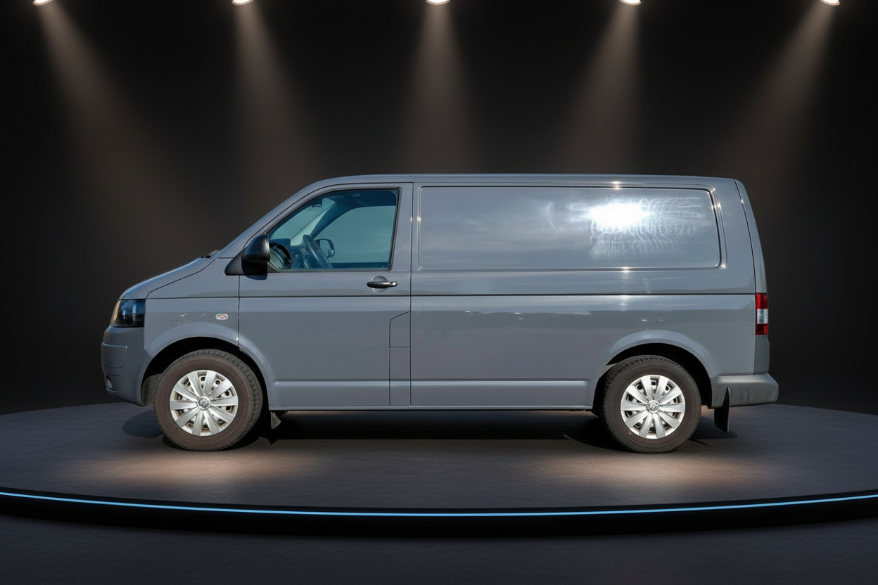 Volkswagen Transporter T5 Kastenwagen grau Seitenansicht Studioaufnahme