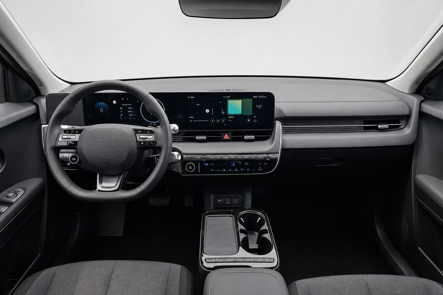 Hyundai Cockpit mit digitalem Display und Lenkrad Frontansicht