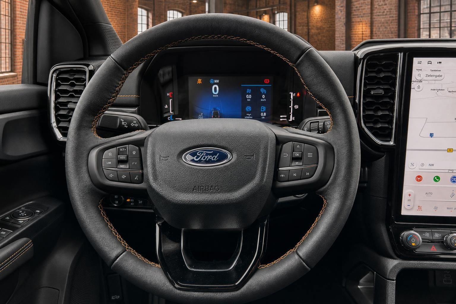 Ford Ranger Lenkrad mit Ford Logo und digitalem Kombiinstrument