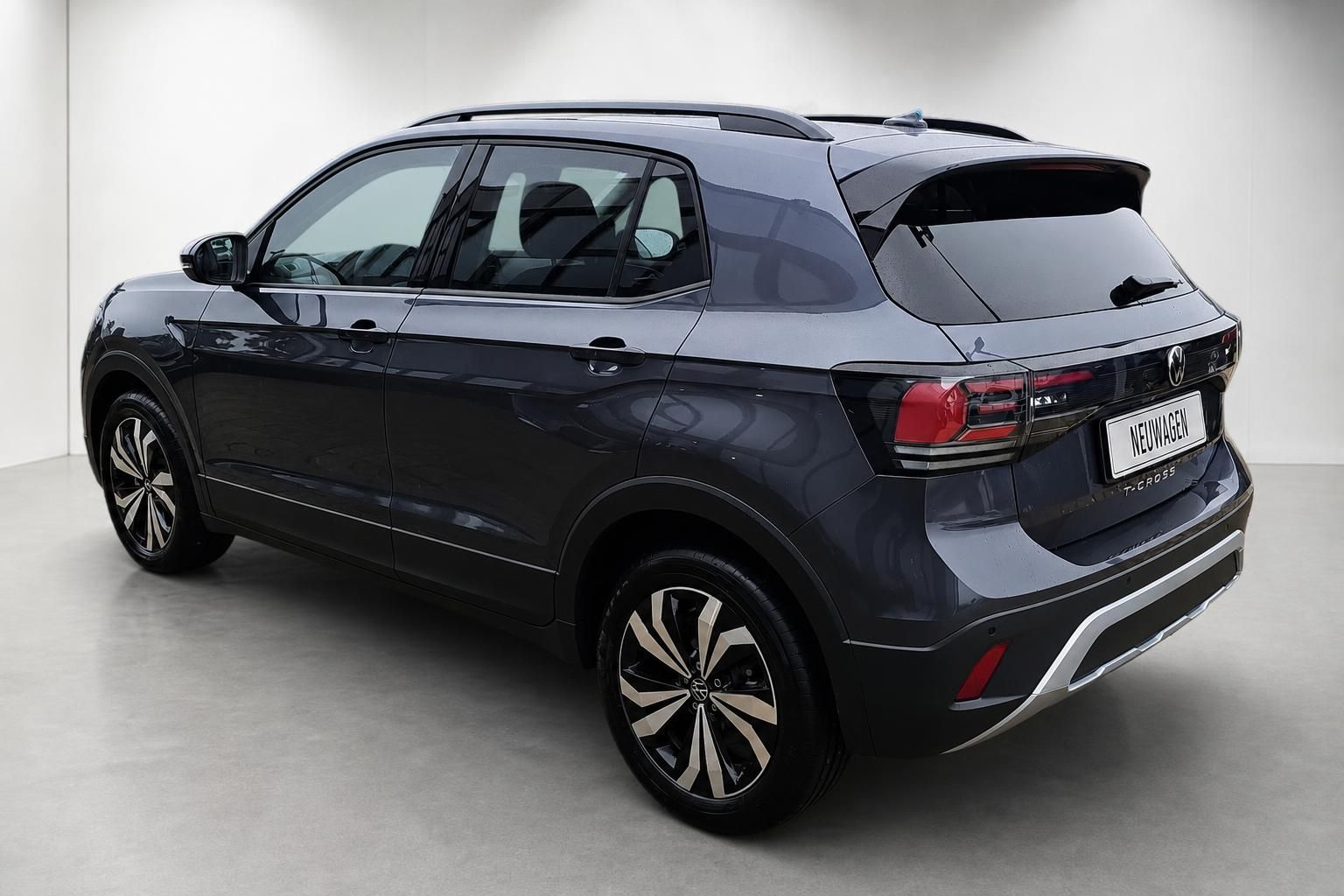 VW T-Cross grau Heck-Seitenansicht Neuwagen Alufelgen