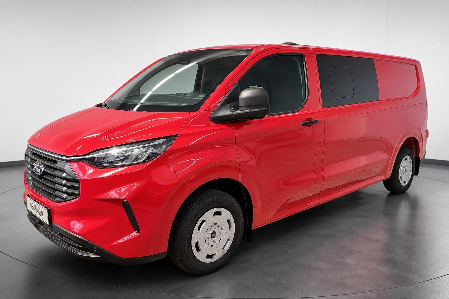 Ford Transit Custom rot, Frontansicht schräg, Kastenwagen Neuwagen