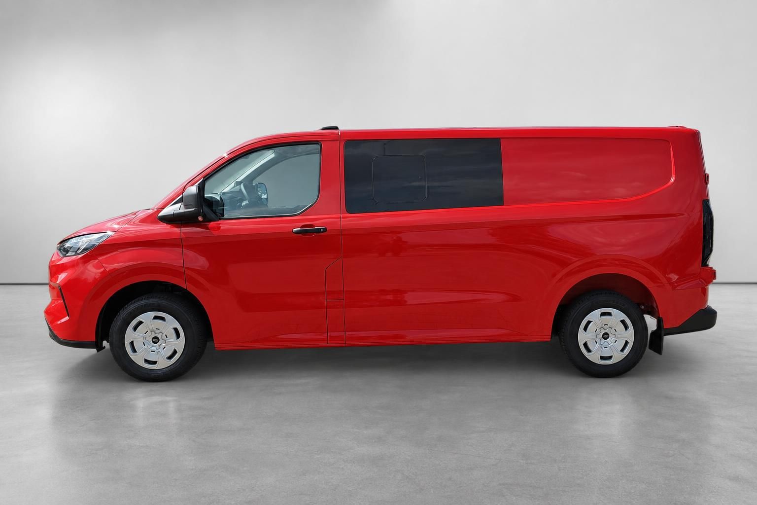 Ford Transit Custom rot, Seitenansicht, Kastenwagen als Neuwagen