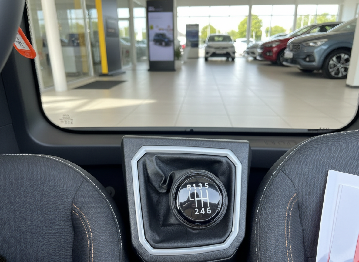 Schaltknauf 6-Gang Getriebe Innenraum Fahrzeug im Autohaus