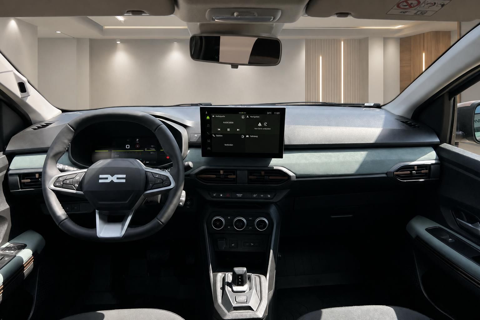 Auto Cockpit mit Touchscreen-Display und modernem Armaturenbrett