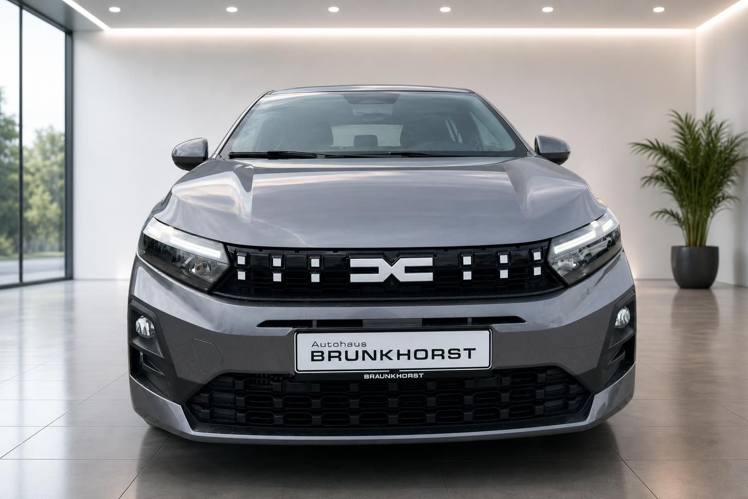 Dacia Sandero Front grau - LED-Scheinwerfer und charakteristischer Kühlergrill