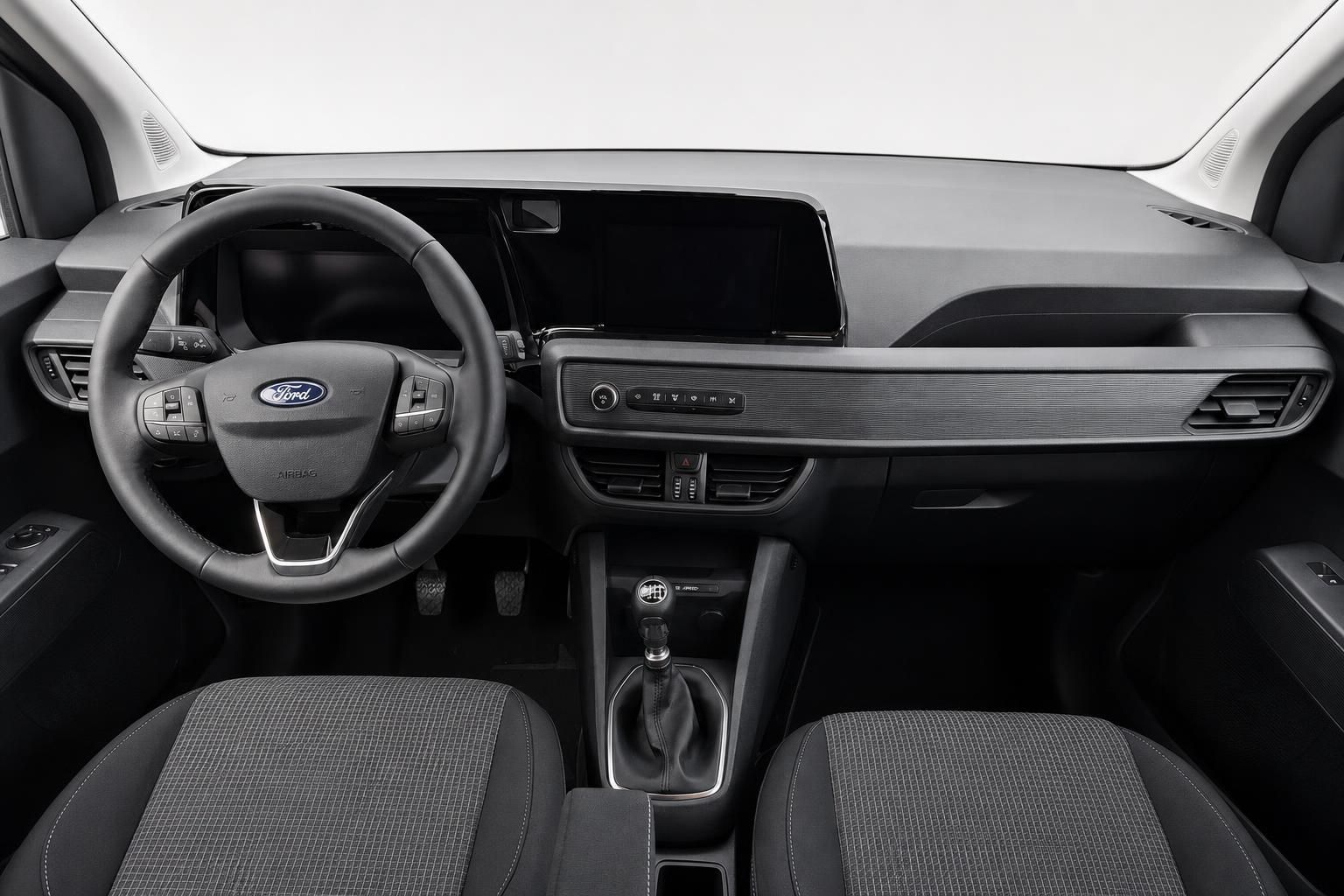 Ford Cockpit mit Lenkrad und digitalem Display im Innenraum