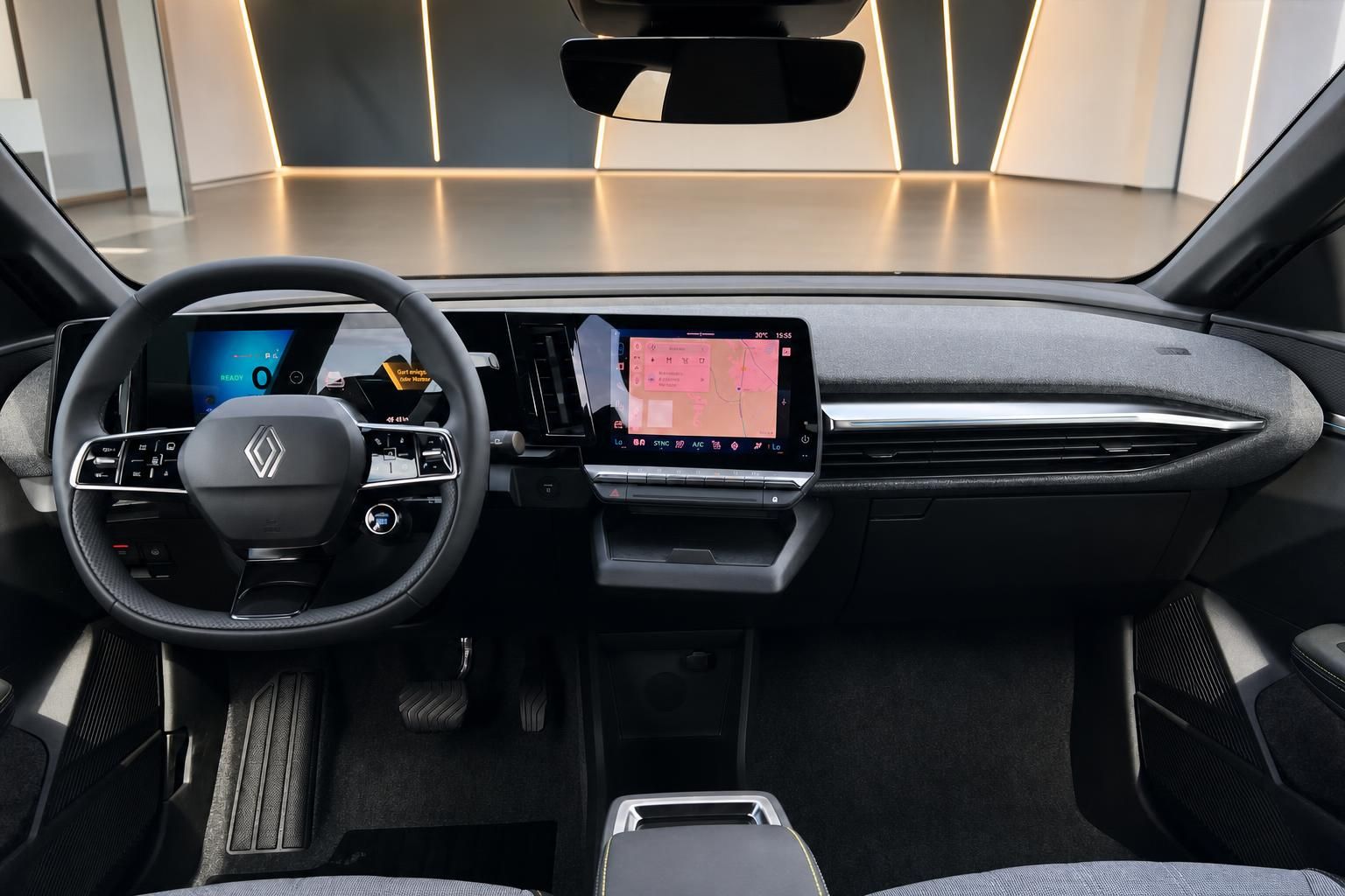 Renault Megane E-Tech Cockpit mit Lenkrad und Touchscreen-Display