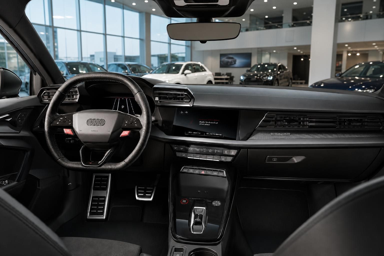 Audi RS3 Innenraum mit Sportlenkrad und Cockpit Ansicht